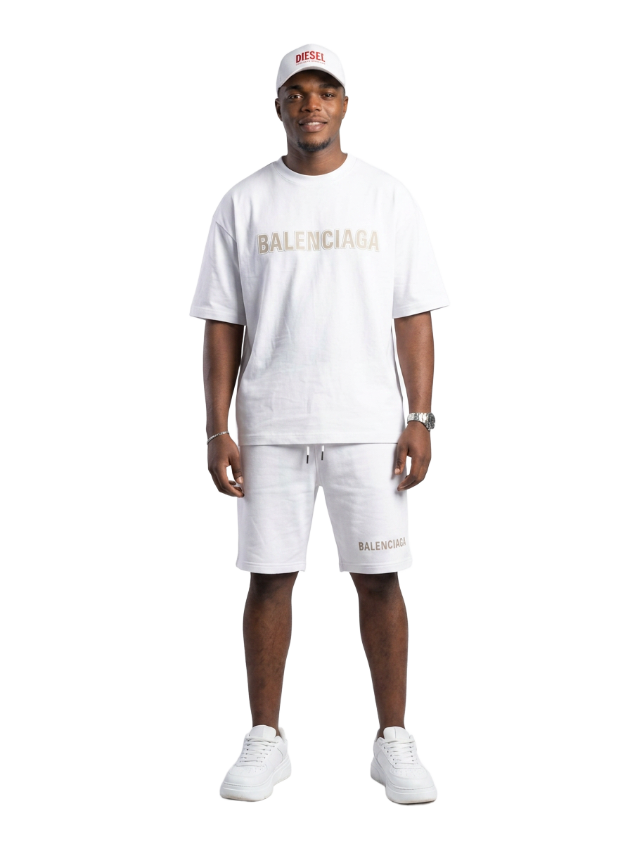 Balenciaga Mirror Logo Tee & Short Set