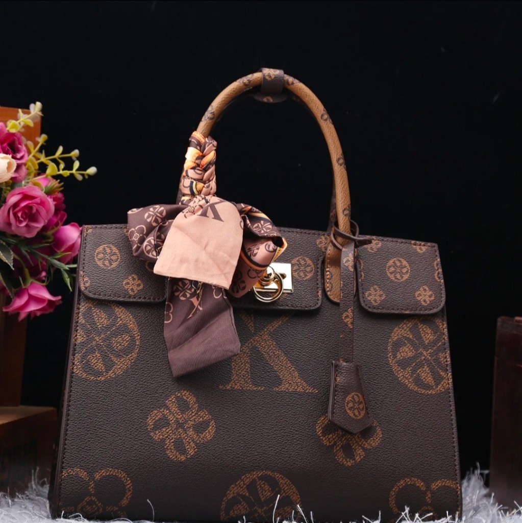 K Monogram Structured Top-Handle Tote